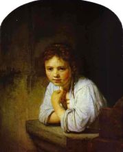 Haga click para ver la imagen ampliada a young girl leaning on a window-sill.jpg